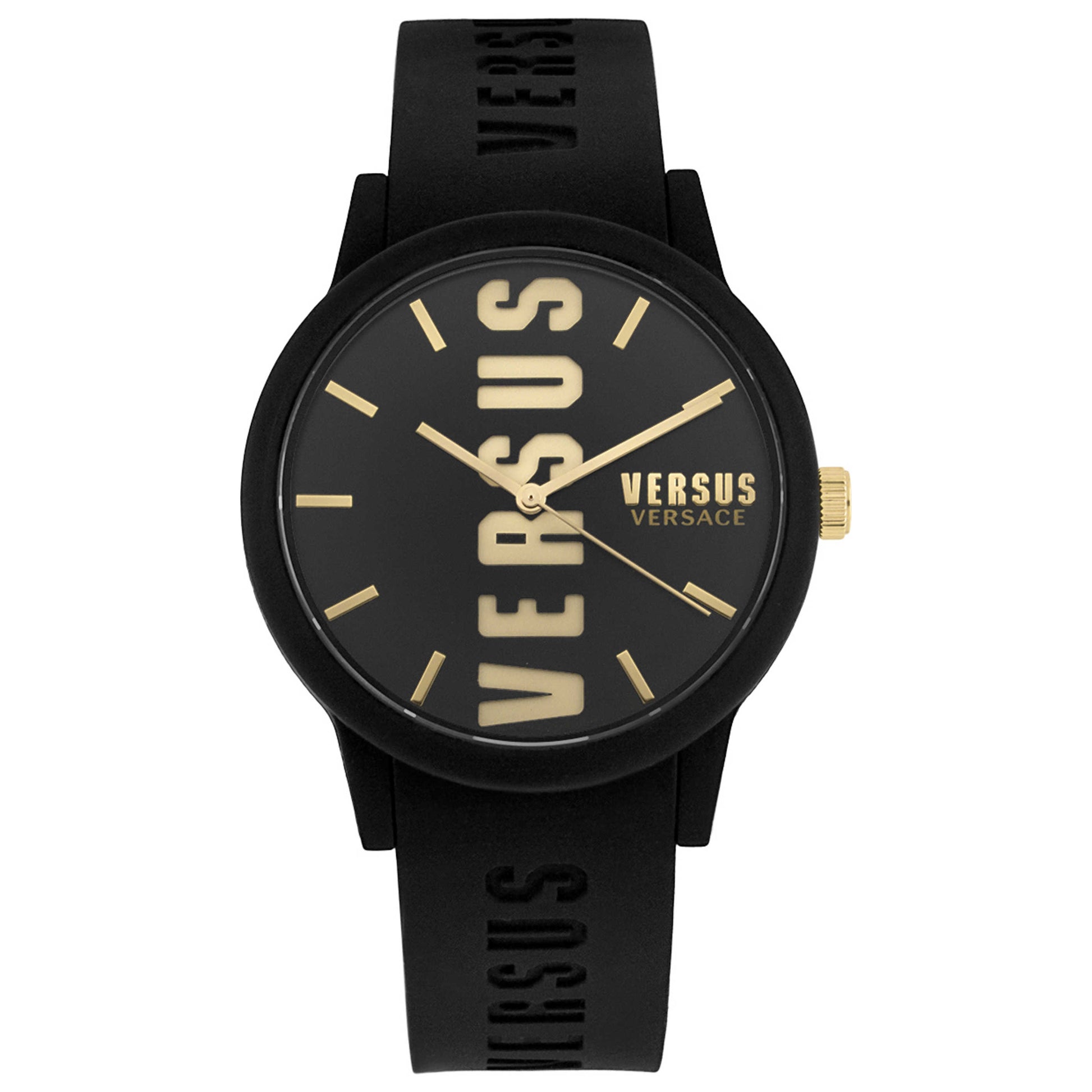 Front view of Versus Versace Barbes Silicone Men's Quartz Watch VSPKN0221