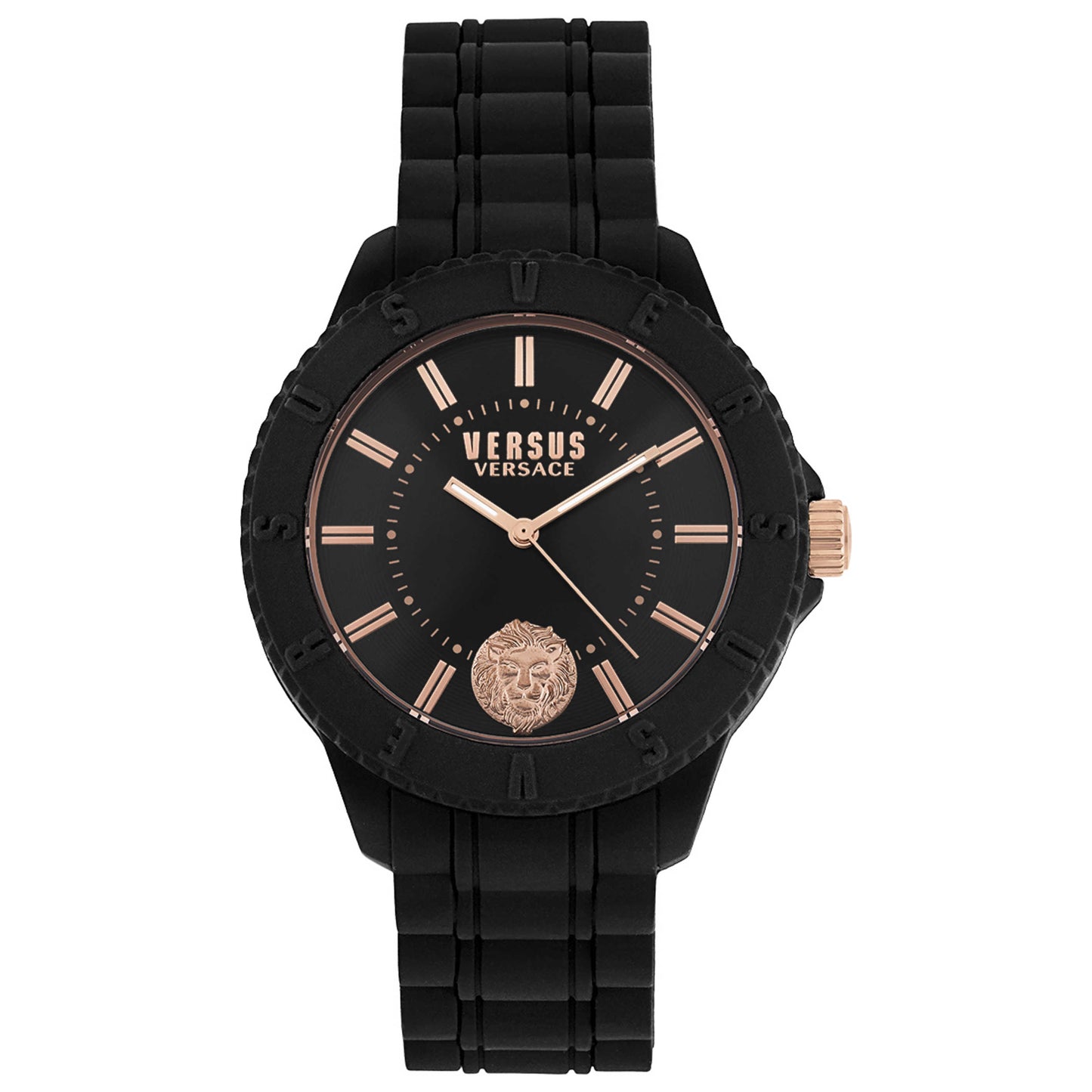 Front view of Versus Versace Tokyo Silicone Lion Men's Quartz Watch VSPOY9821