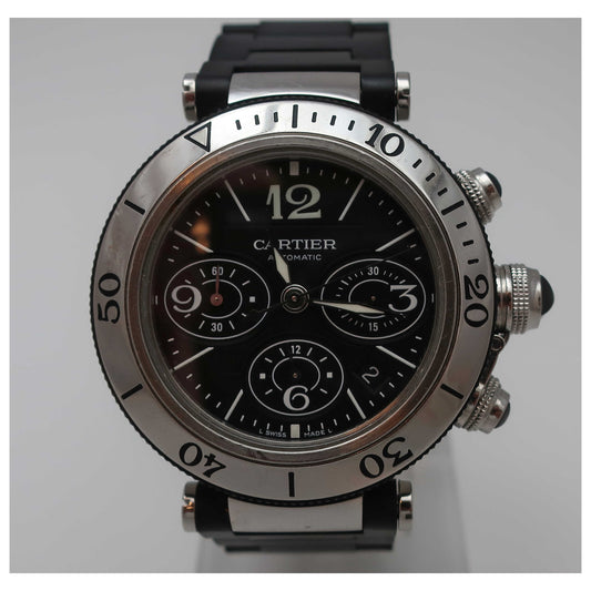 Front view of Cartier Pasha Men's Automatic Watch W31088U2-PO