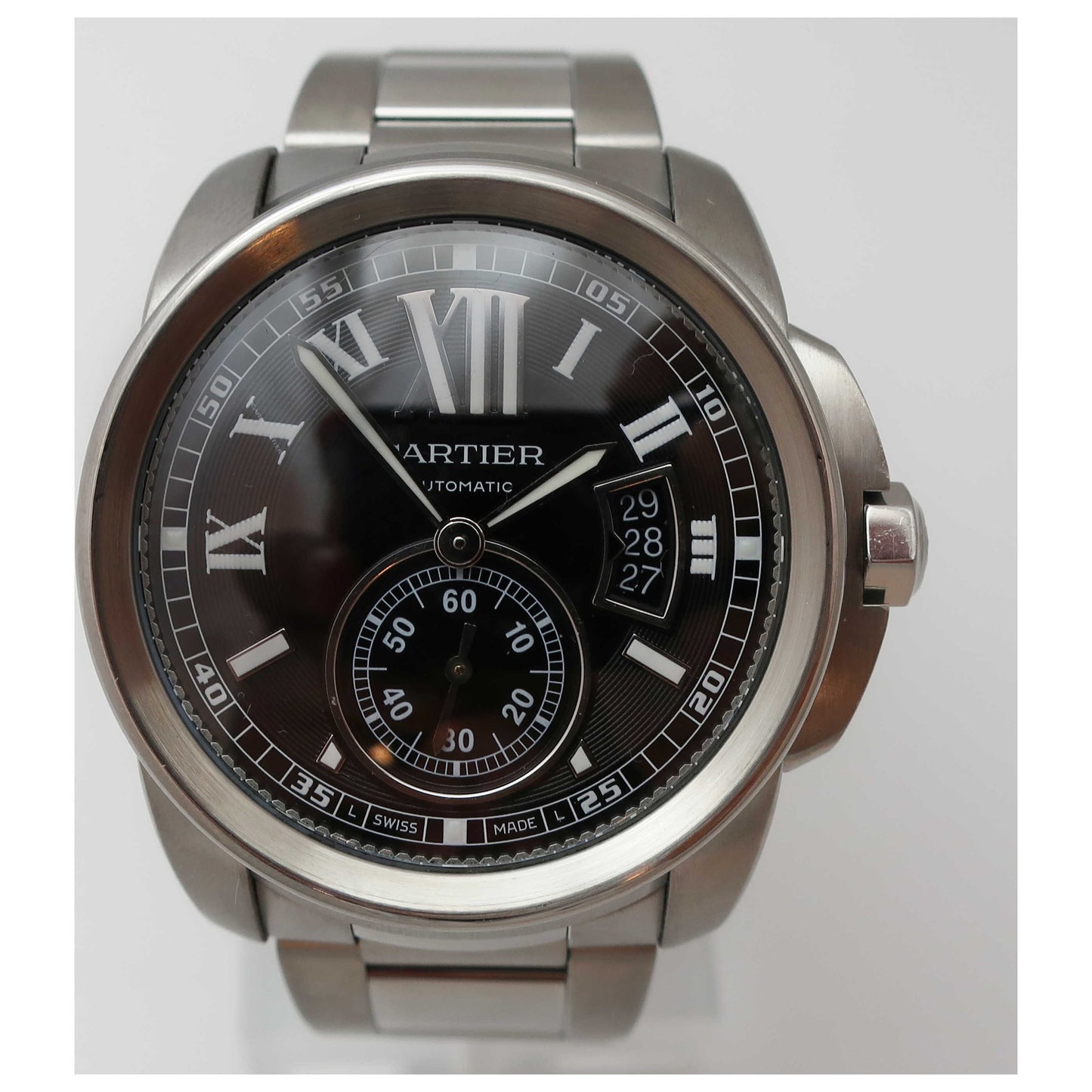 Front view of Cartier Calibre de Cartier Men's Automatic Watch W7100016-PO