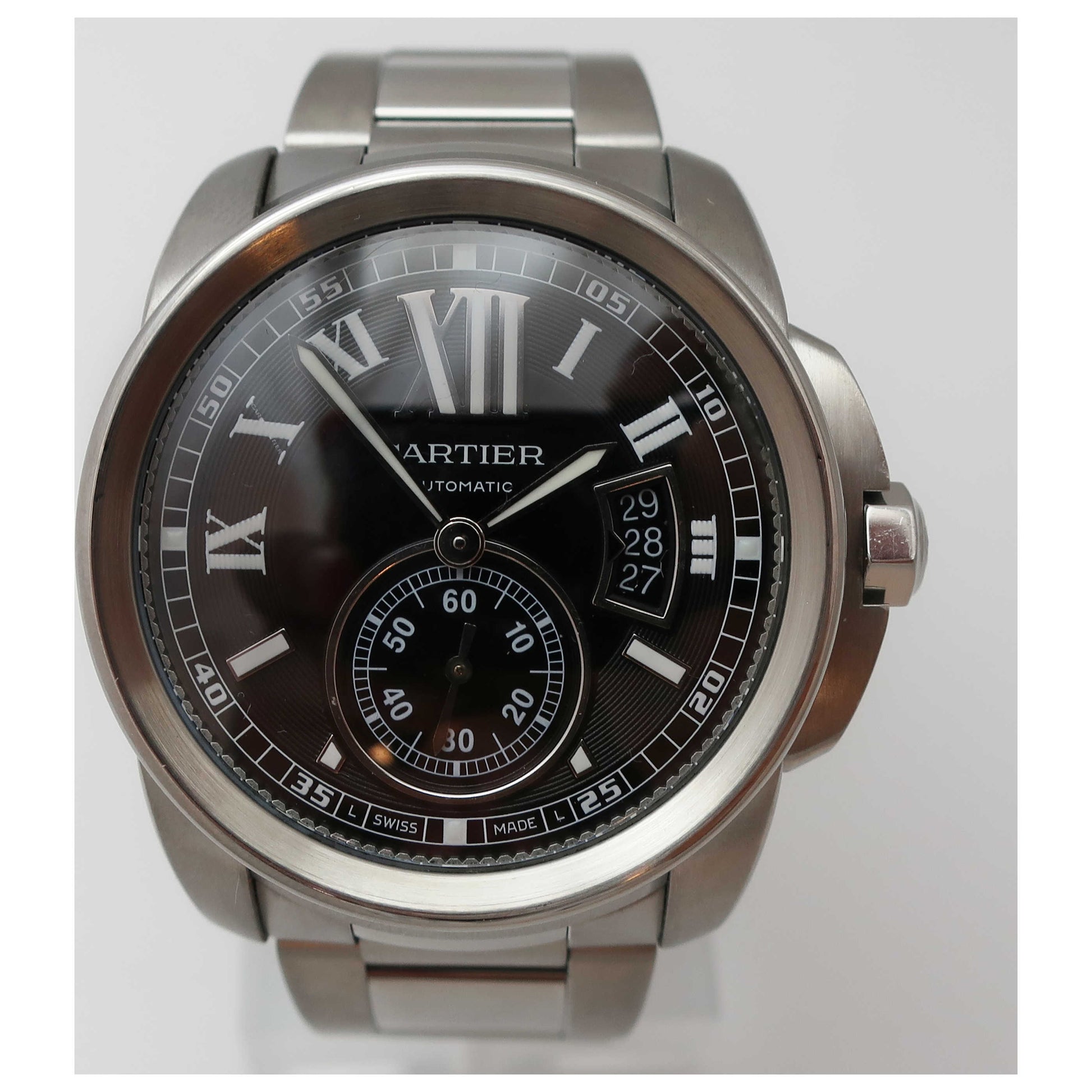 Front view of Cartier Calibre de Cartier Men's Automatic Watch W7100016-PO