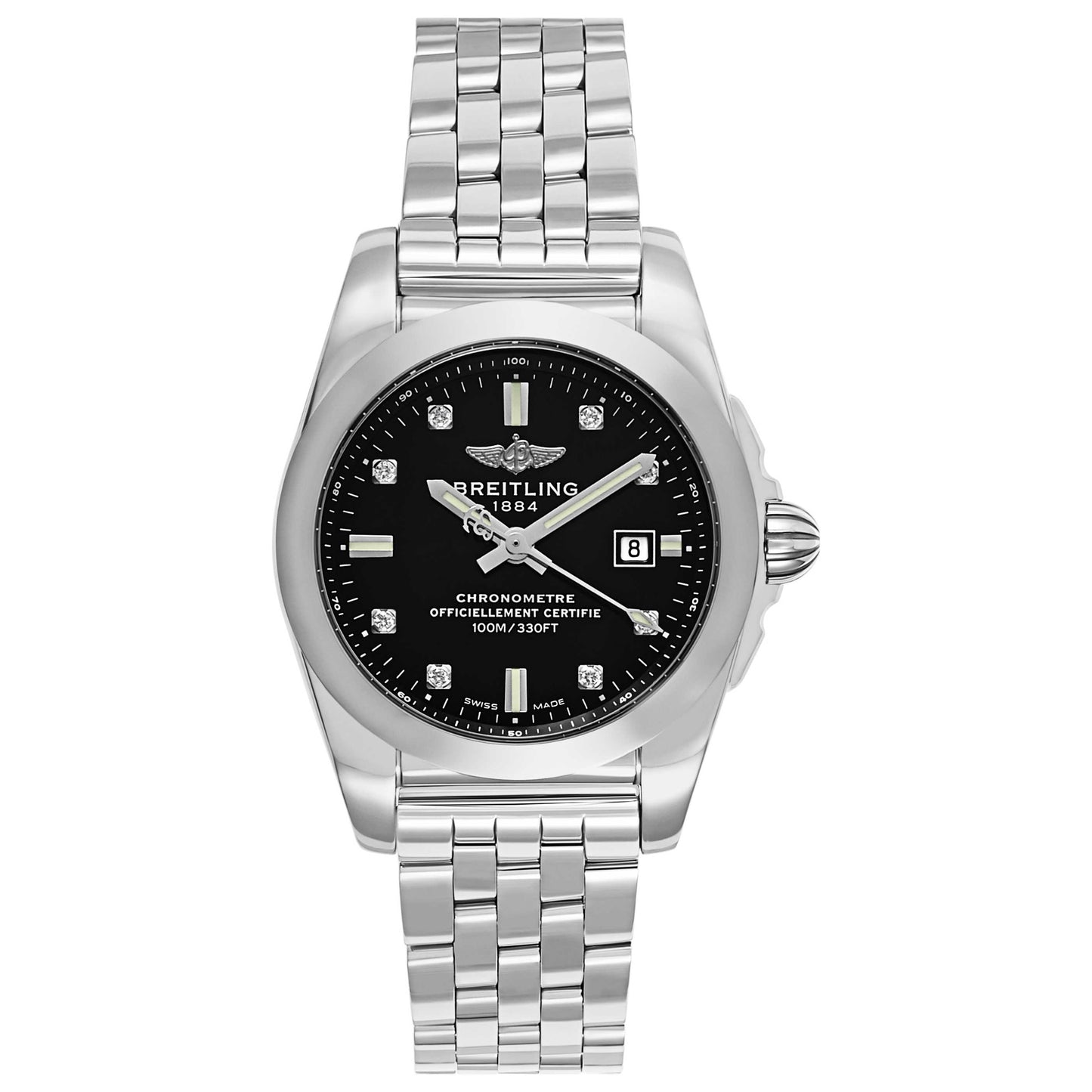 Front view of Breitling Galactic Women's Swiss Quartz (Battery-Powered) Certified Chronometer Watch W7234812-BE50-792A