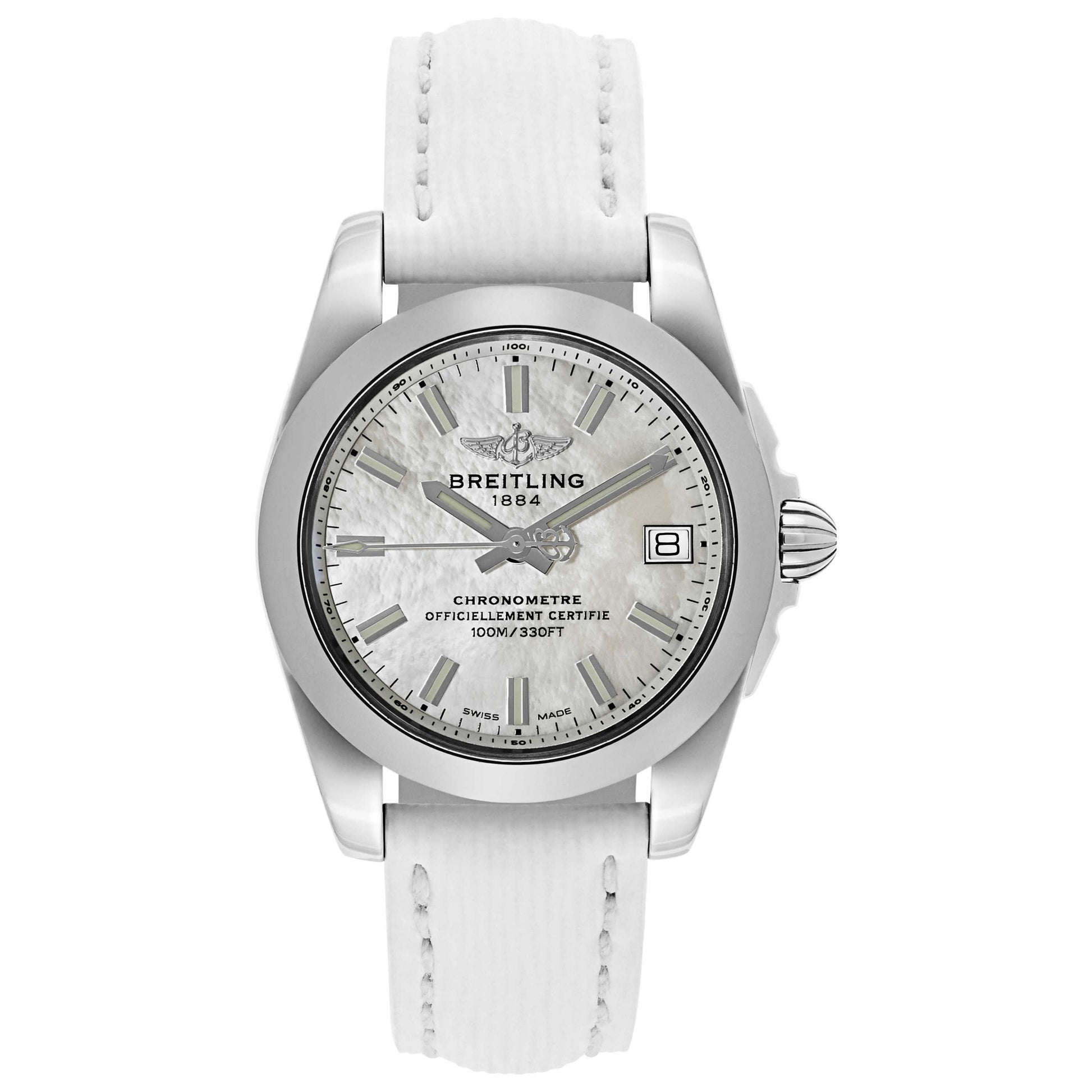Front view of Breitling Galactic Women's Swiss Quartz (Battery-Powered) Certified Chronometer Watch W7433012-A779-236X