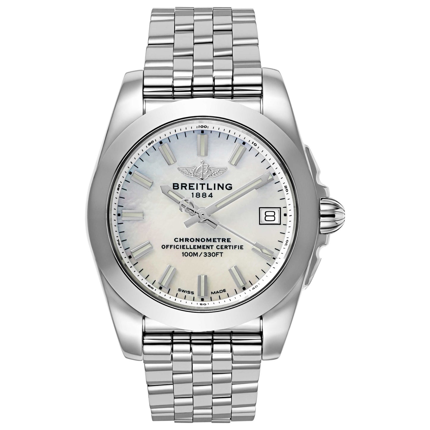Front view of Breitling Galactic Women's Swiss Quartz (Battery-Powered) Certified Chronometer Watch W7433012-A779-376A