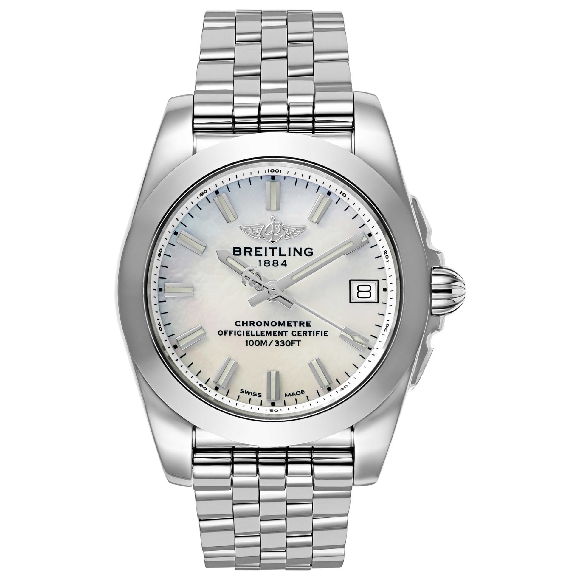Front view of Breitling Galactic Women's Swiss Quartz (Battery-Powered) Certified Chronometer Watch W7433012-A779-376A