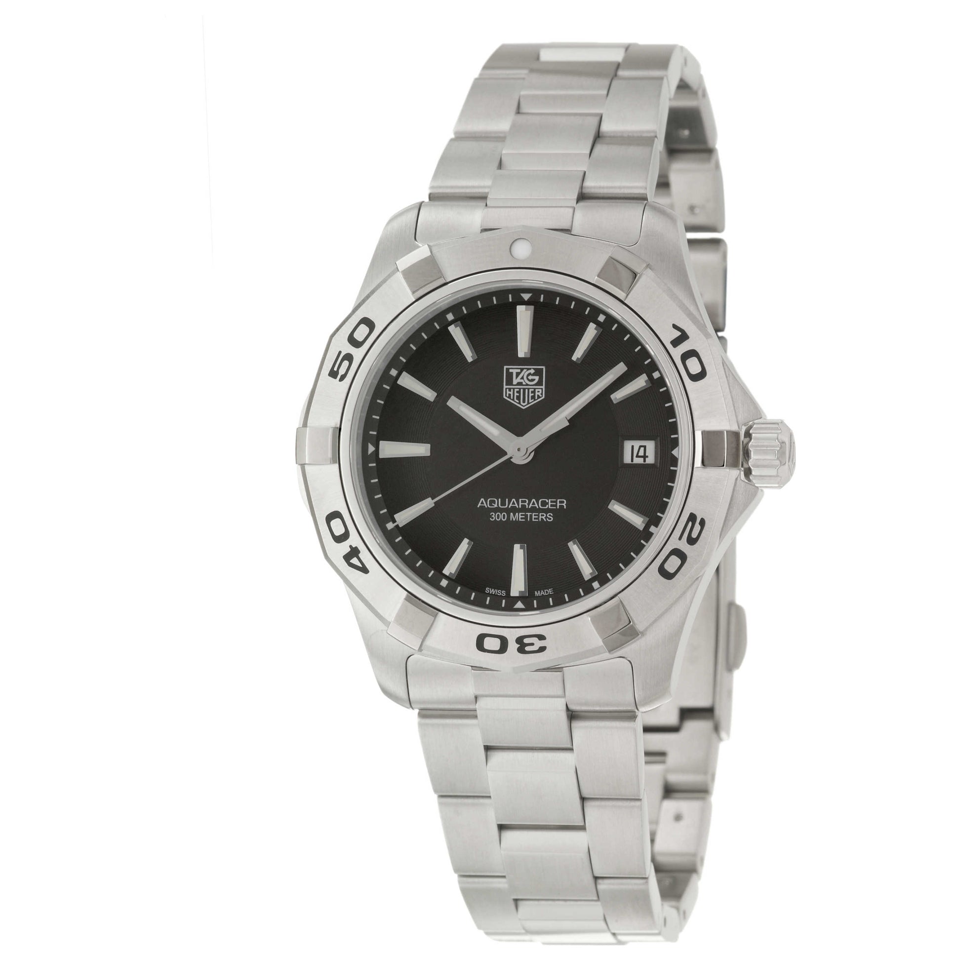 Front view of Tag Heuer Aquaracer Men's Swiss Quartz (Battery-Powered) Watch WAP1110-BA0831