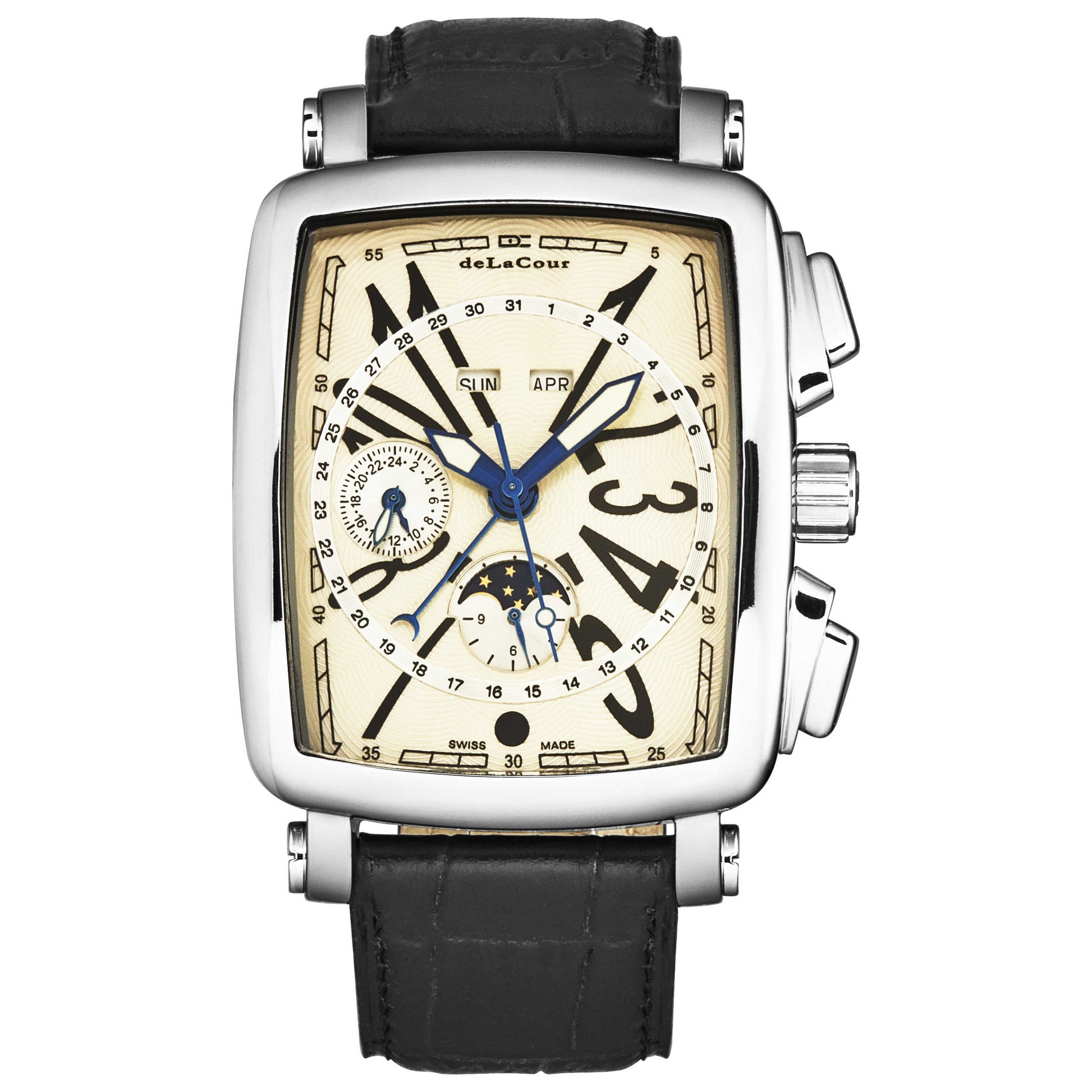 Front view of DeLaCour ViaLarga Men's Automatic Watch WAST1026-BEG
