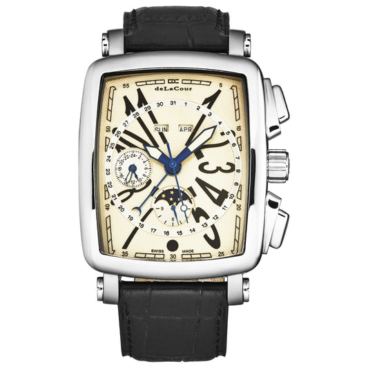 Front view of DeLaCour ViaLarga Men's Automatic Watch WAST1026-BEG
