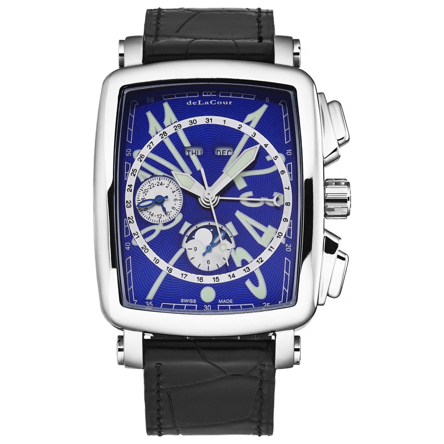 Front view of DeLaCour ViaLarga Men's Automatic Watch WAST1026-BLU