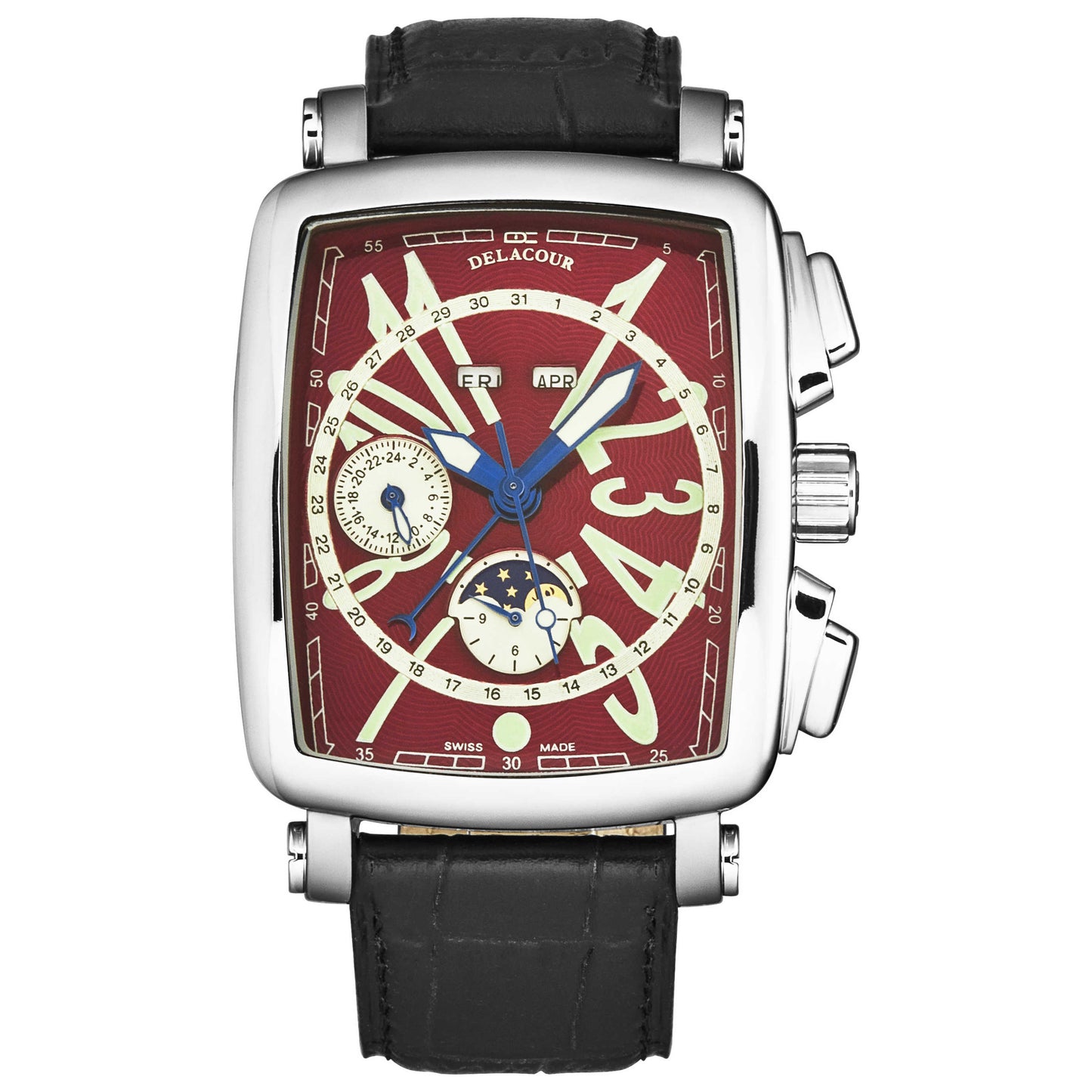 Front view of DeLaCour ViaLarga Men's Automatic Watch WAST1026-RED
