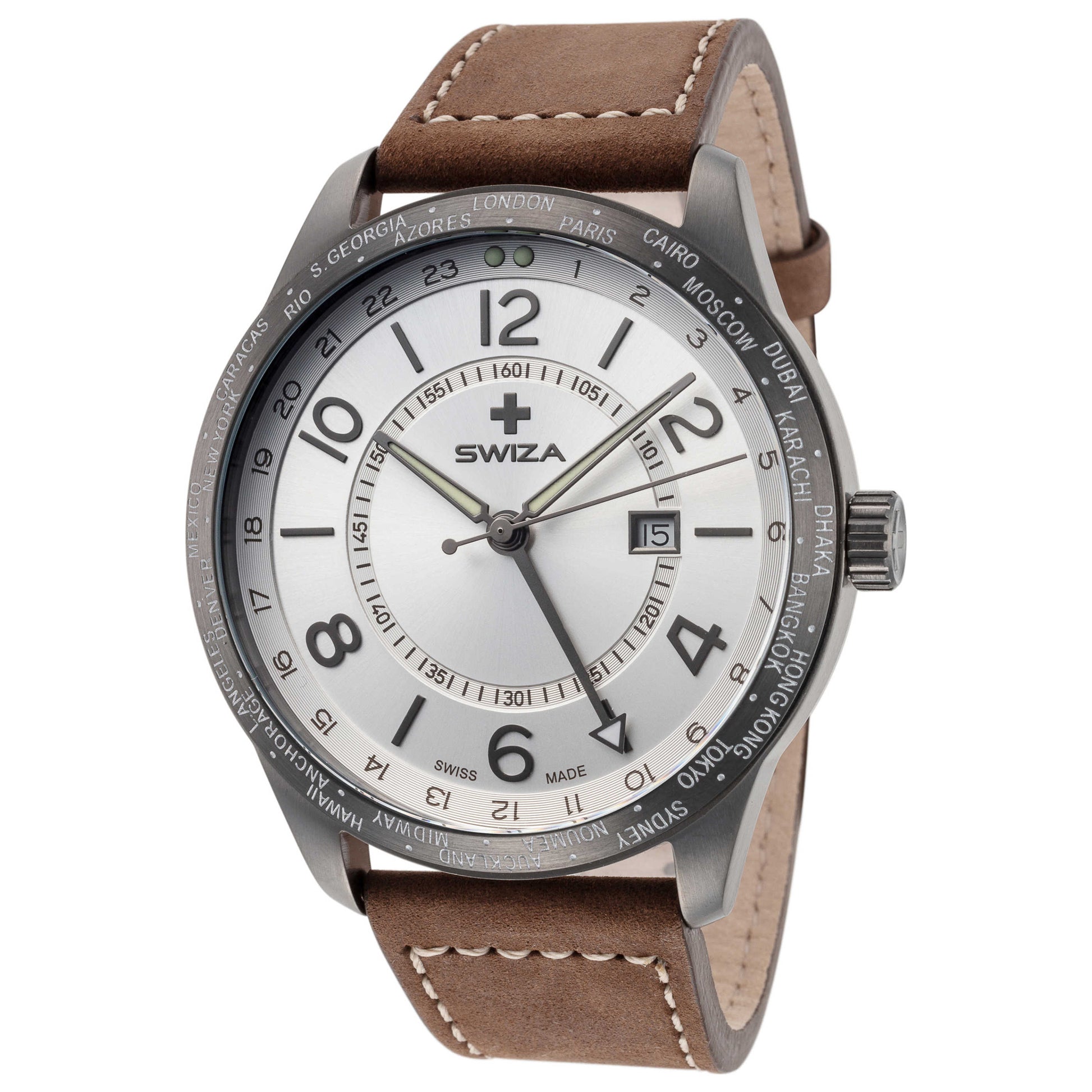 Front view of Swiza Magnus Men's Quartz Watch WAT.0872.1201