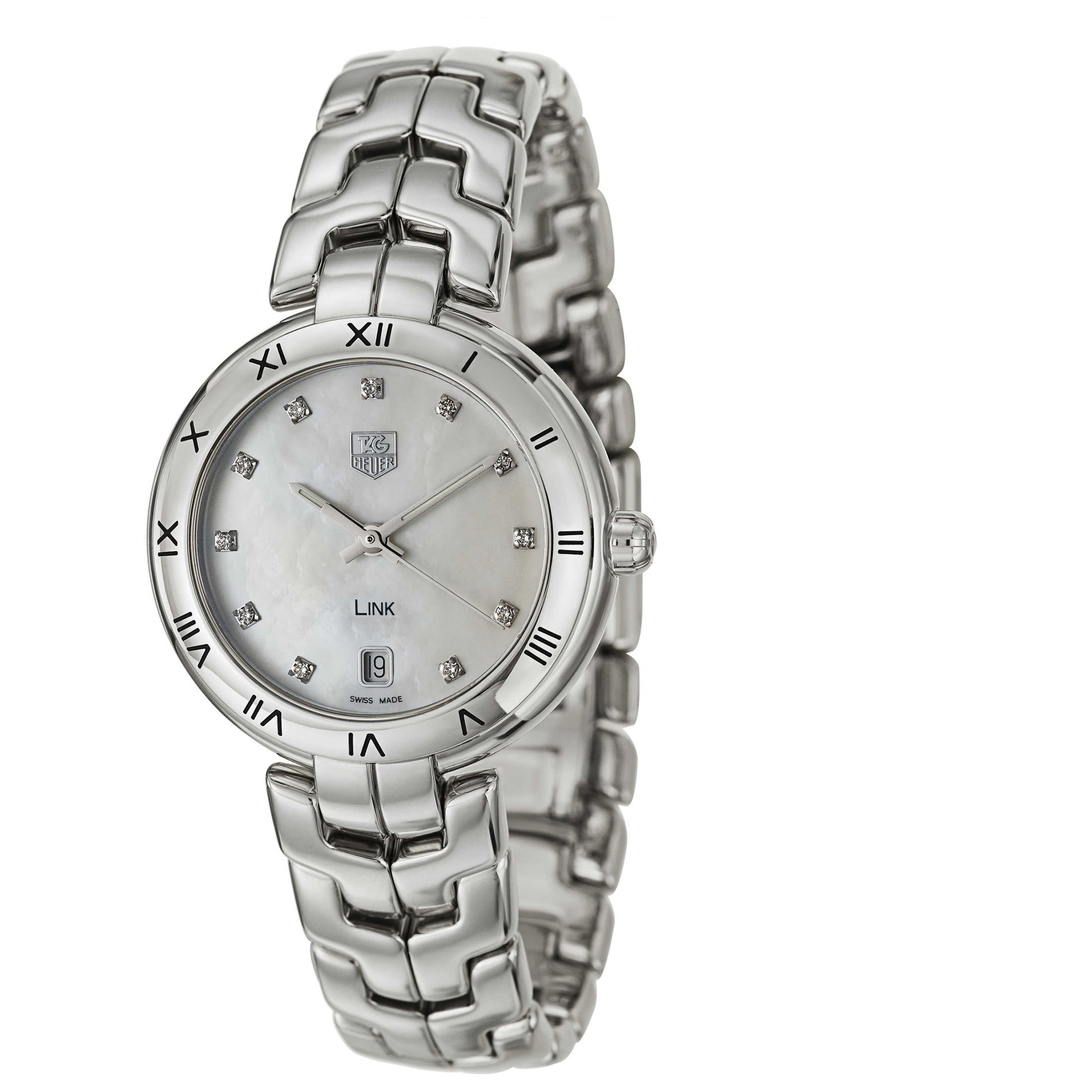 Front view of Tag Heuer Link Women's Swiss Quartz (Battery-Powered) Watch WAT1315-BA0956