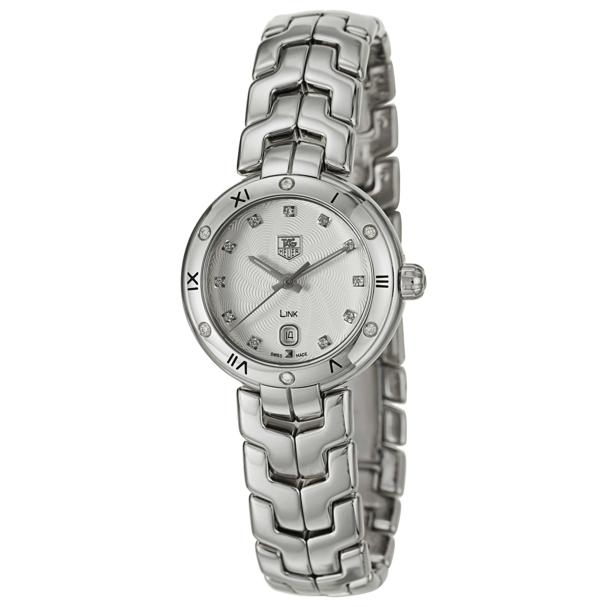 Front view of Tag Heuer Link Women's Swiss Quartz (Battery-Powered) Watch WAT1413-BA0954
