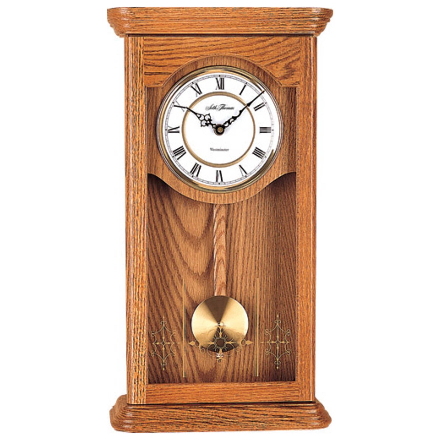 Front view of Seth Thomas Pendulum Wall Clock Quartz Clock WOK007077