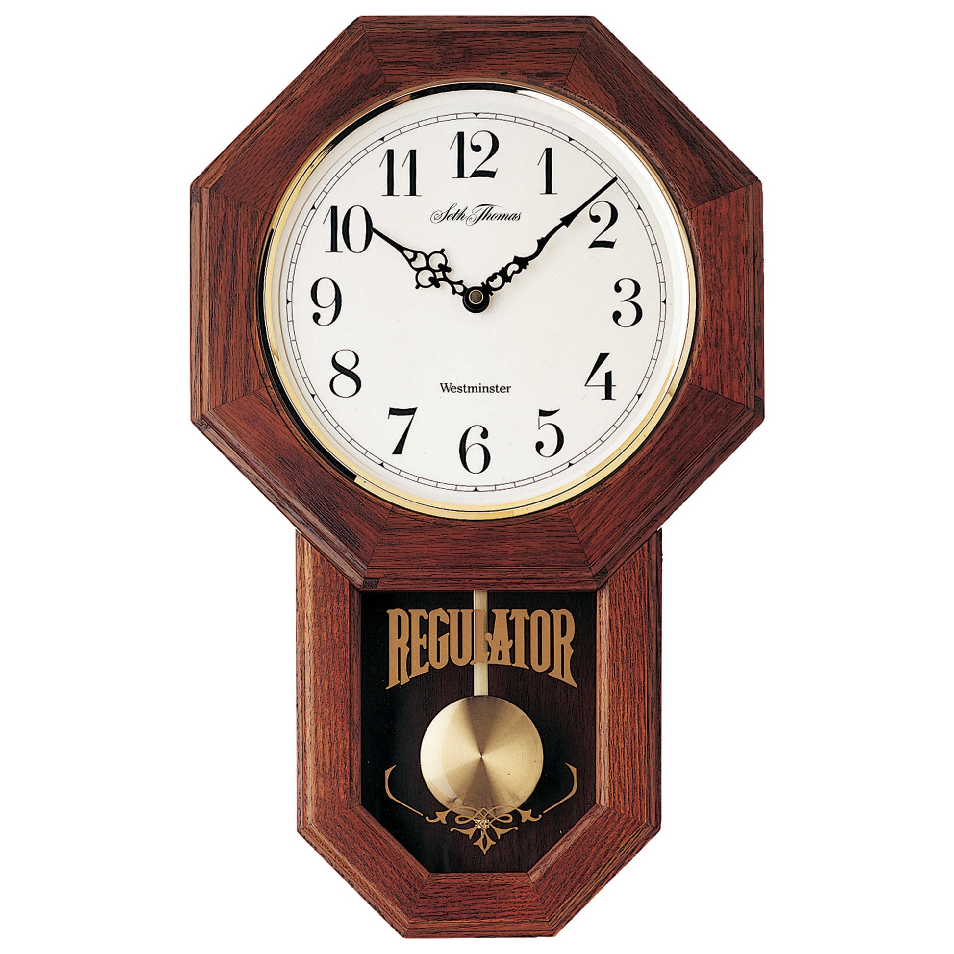 Front view of Seth Thomas Pendulum Wall Clock Clock WOK007872