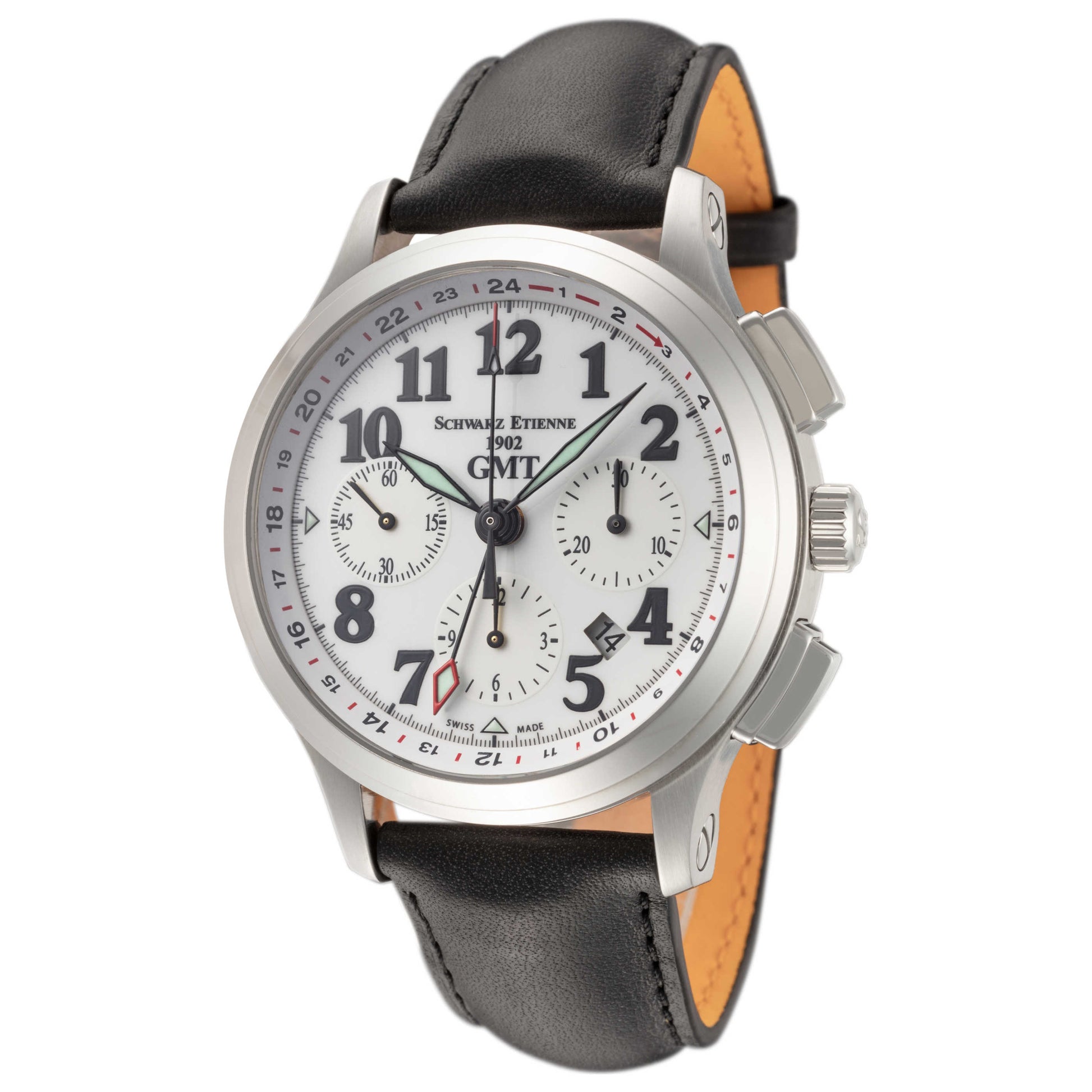 Front view of Schwarz Etienne Olympia GMT Men's Automatic Watch WOL10AI17SS01AA