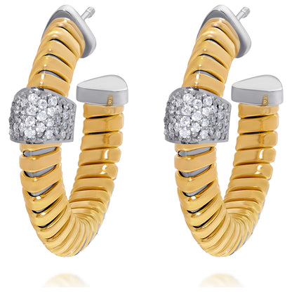 Front view of Tessitore Tubogas Women's Earrings WOT-38