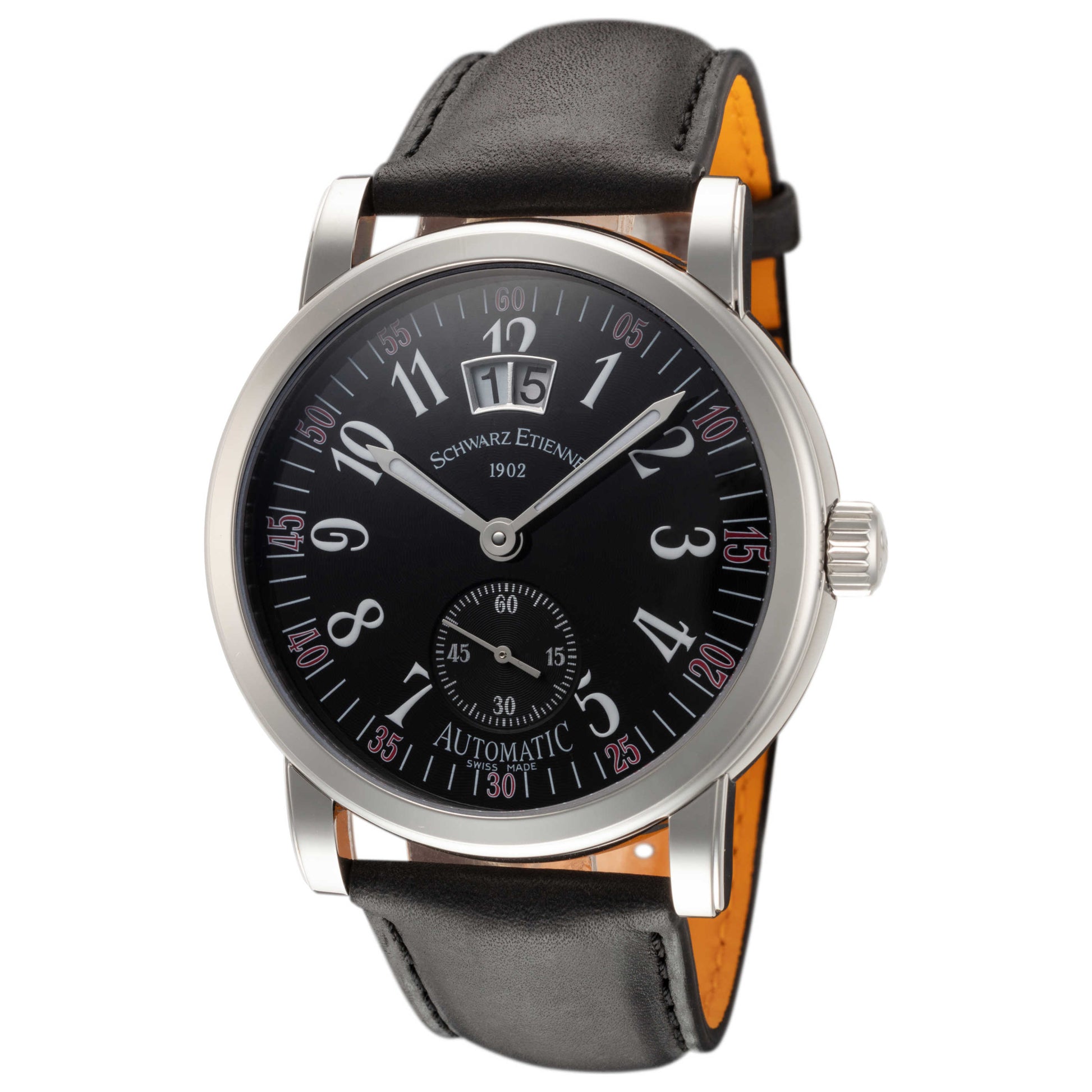 Front view of Schwarz Etienne Roma Big Date Men's Automatic Watch WRO11AF01SS02AA