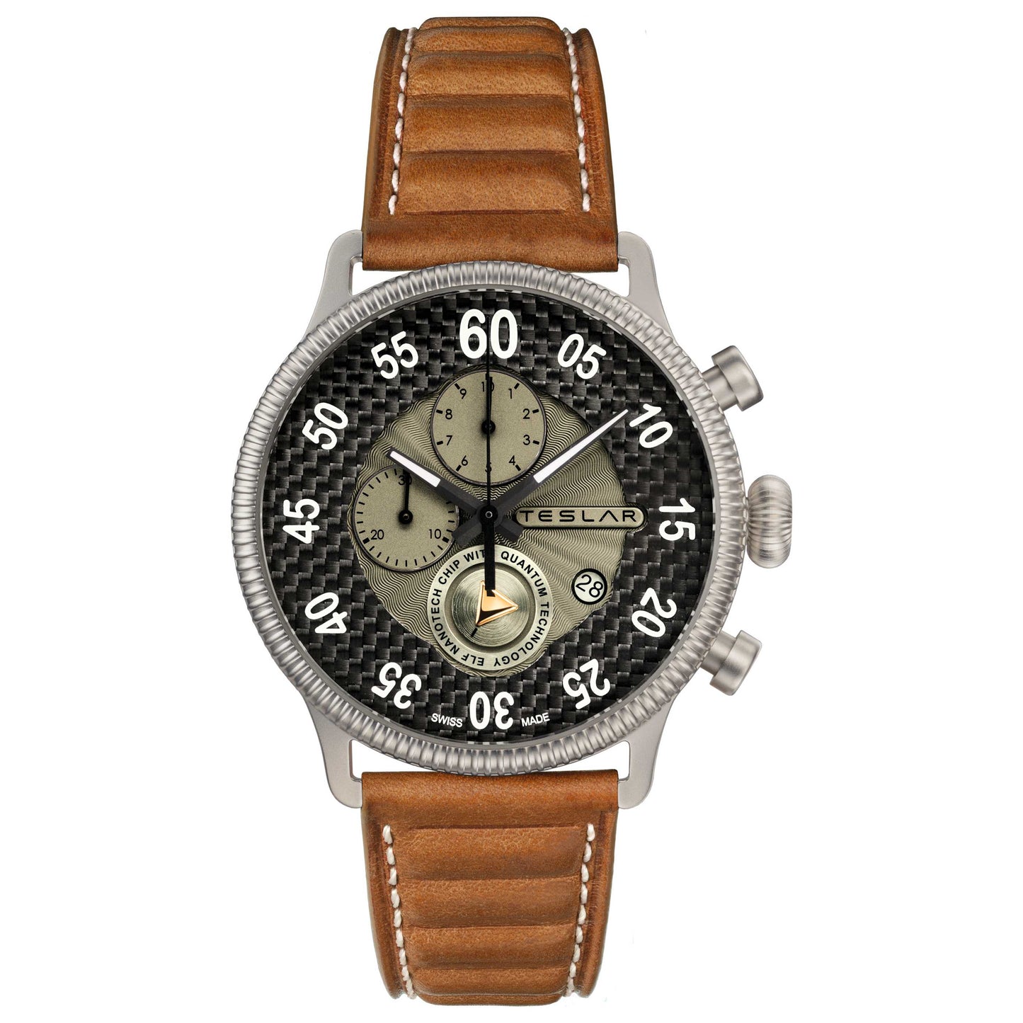 Front view of Teslar Re-Balance T-1 Chrono Sport Men's Quartz Watch WTTP00119