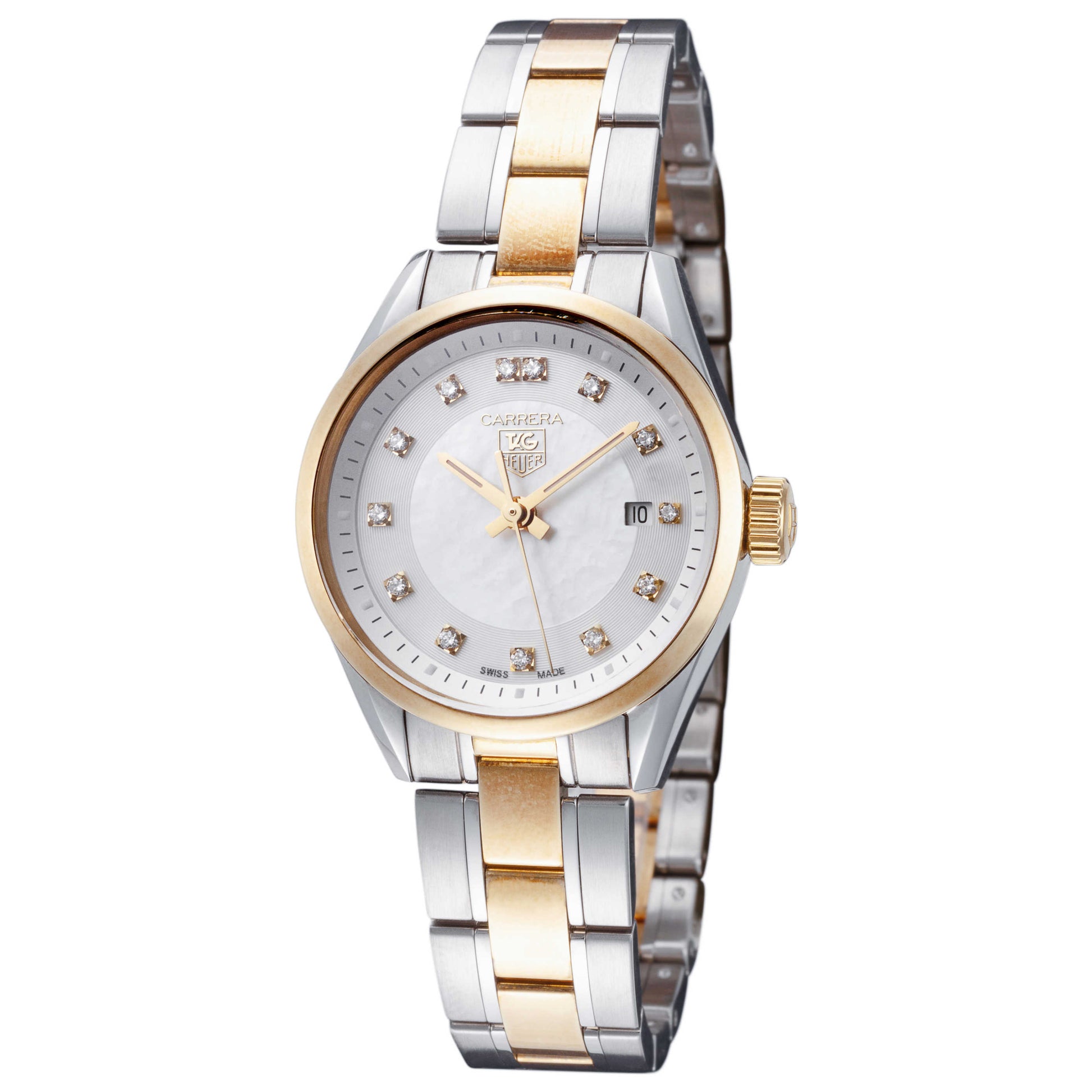 Front view of Tag Heuer Carrera Women's Swiss Quartz (Battery-Powered) Watch WV1450-BD0797-SD