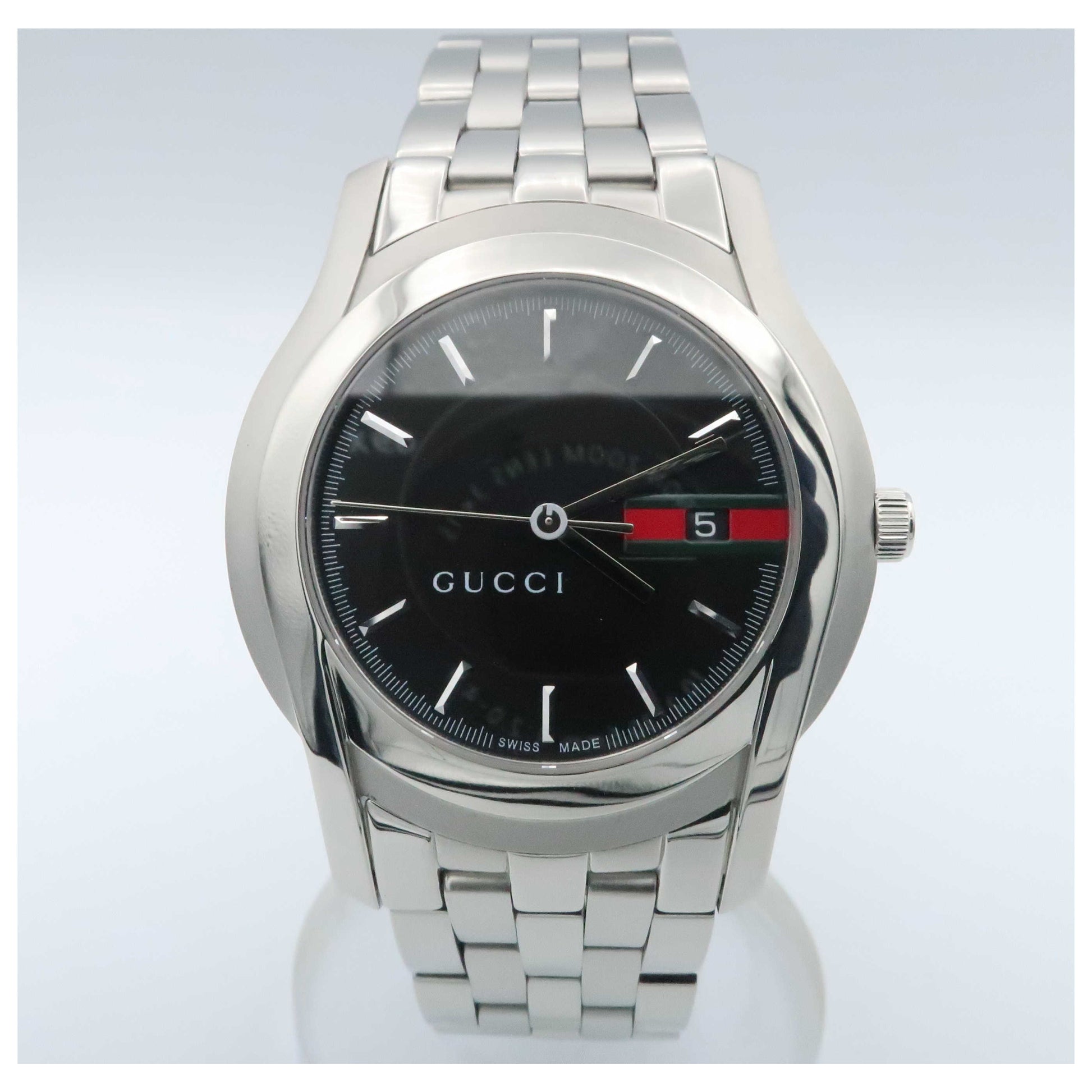 Front view of Gucci 5500 Men's Watch YA055202-PO