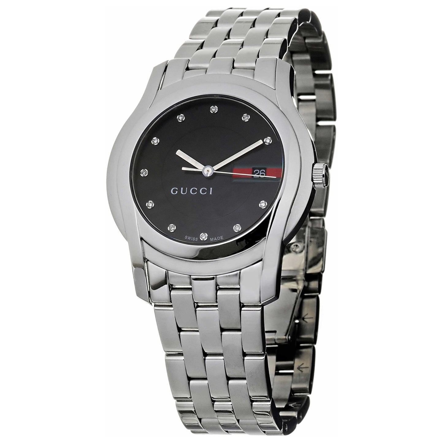 Front view of Gucci 5500 Men's Swiss Quartz (Battery-Powered) Watch YA055204