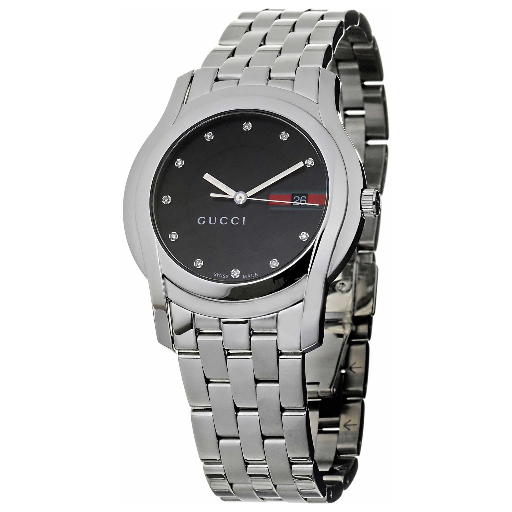 Front view of Gucci 5500 Men's Swiss Quartz (Battery-Powered) Watch YA055204