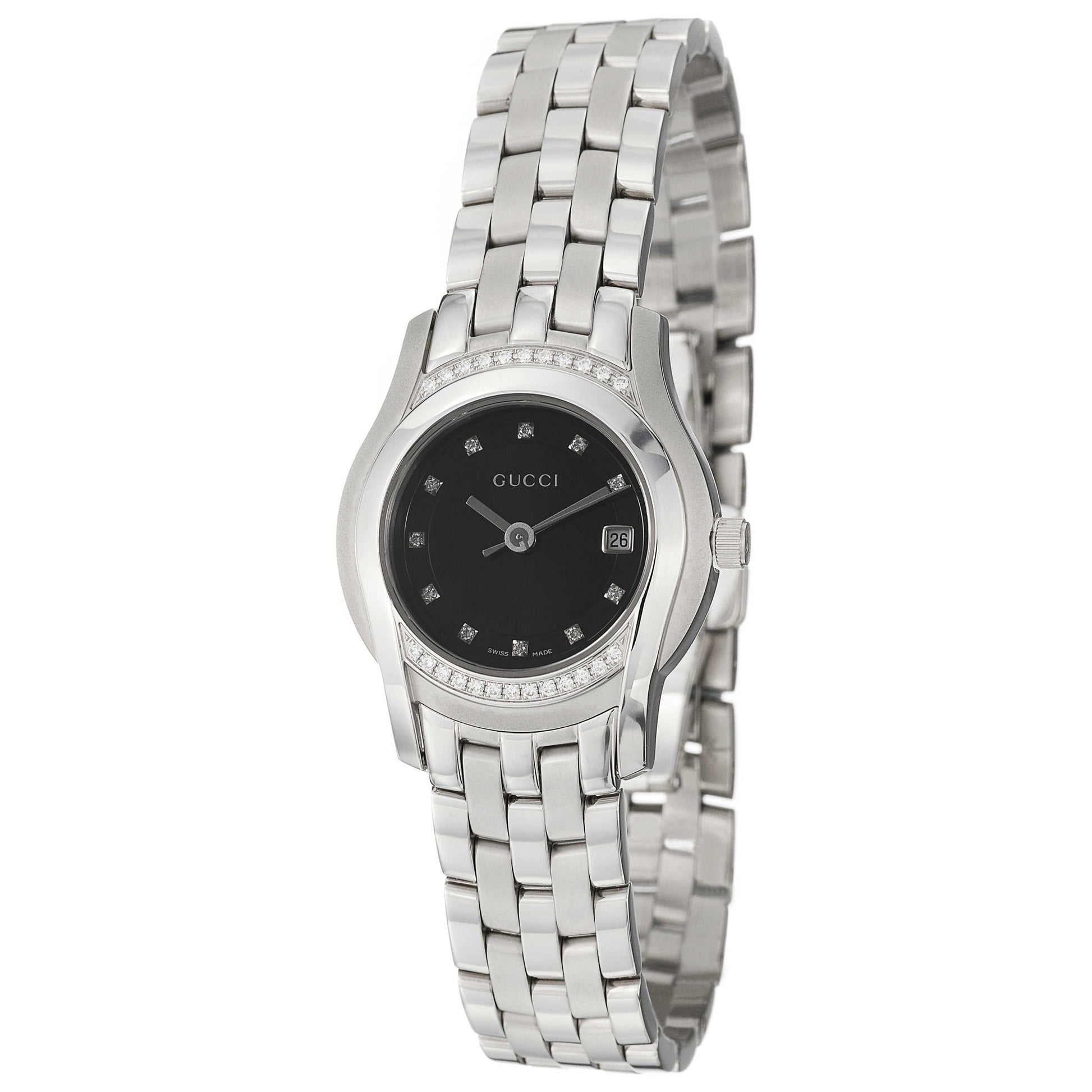 Front view of Gucci 5500 Women's Swiss Quartz (Battery-Powered) Watch YA055512