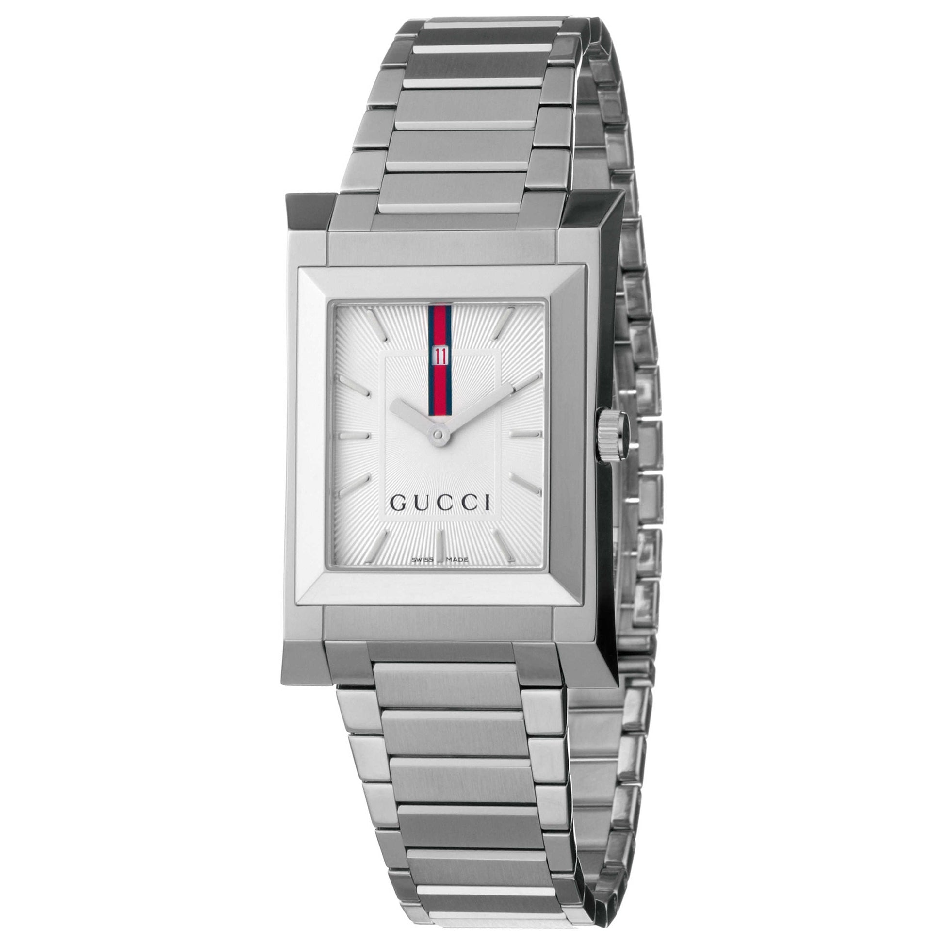 Front view of Gucci 111 Men's Swiss Quartz (Battery-Powered) Watch YA111302