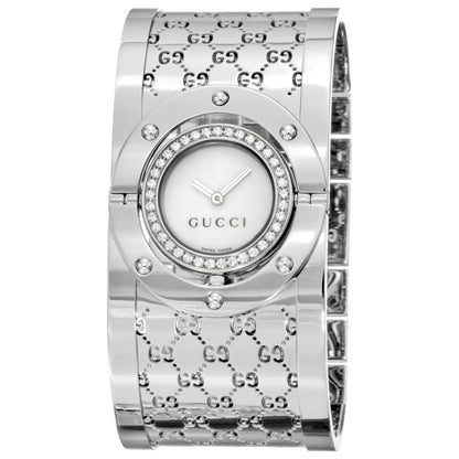 Front view of Gucci 112 Twirl Women's Swiss Quartz (Battery-Powered) Watch YA112415