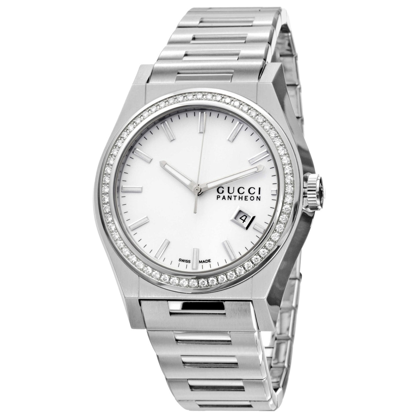 Front view of Gucci 115 Pantheon Men's Watch YA115214