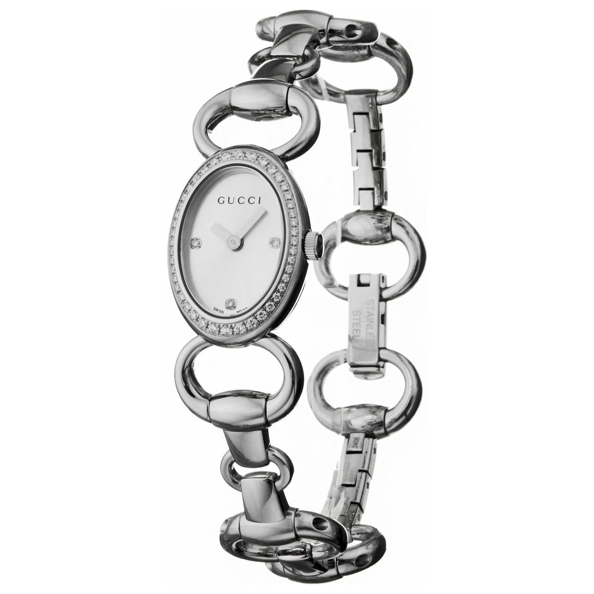 Front view of Gucci 118 Women's Swiss Quartz (Battery-Powered) Watch YA118505
